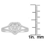 White Gold 1/2ct TDW Diamond Heart Ring - Handcrafted By Name My Rings™