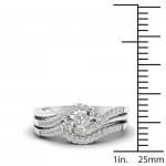 White Gold 1/3ct TDW Diamond Bypass Bridal Set - Handcrafted By Name My Rings™