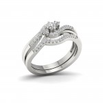 White Gold 1/3ct TDW Diamond Bypass Bridal Set - Handcrafted By Name My Rings™