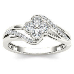 White Gold 1/3ct TDW Diamond Fashion Ring - Handcrafted By Name My Rings™