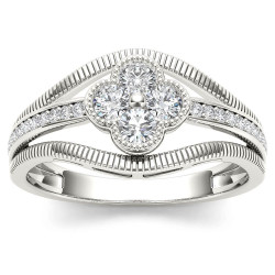 White Gold 1/3ct TDW Diamond Fashion Ring - Handcrafted By Name My Rings™