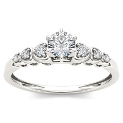 White Gold 1/3ct TDW Diamond Luscious Solitaire Ring - Handcrafted By Name My Rings™