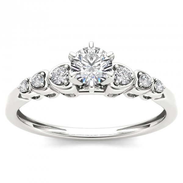 White Gold 1/3ct TDW Diamond Luscious Solitaire Ring - Handcrafted By Name My Rings™