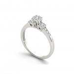 White Gold 1/3ct TDW Diamond Trilogy Imperial Engagement Ring - Handcrafted By Name My Rings™