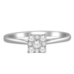 White Gold 1/4ct TDW Cluster Diamond Ring - Handcrafted By Name My Rings™