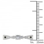 White Gold 1/4ct TDW Diamond Bypass Cluster Engagement Ring - Handcrafted By Name My Rings™
