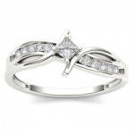 White Gold 1/4ct TDW Diamond Bypass Engagement Ring - Handcrafted By Name My Rings™