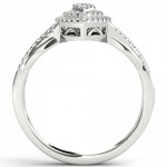 White Gold 1/4ct TDW Diamond Cluster Halo Engagement Ring - Handcrafted By Name My Rings™