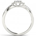White Gold 1/4ct TDW Diamond Three-Stone look Engagement Ring - Handcrafted By Name My Rings™