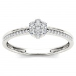 White Gold 1/5ct TDW Diamond Cluster Fashion Ring - Handcrafted By Name My Rings™