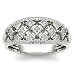 White Gold 1/5ct TDW Diamond Fashion Ring - Handcrafted By Name My Rings™