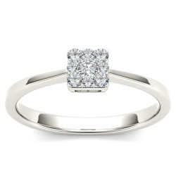 White Gold 1/6ct TDW Diamond Cluster Fashion Ring - Handcrafted By Name My Rings™