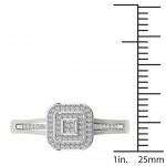 White Gold 1/6ct TDW Diamond Double Halo Engagement Ring - Handcrafted By Name My Rings™