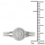 White Gold 1/6ct TDW Diamond Halo Engagement Ring - Handcrafted By Name My Rings™