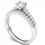 White Gold 1ct TDW Diamond Classic Engagement Ring Set - Handcrafted By Name My Rings™