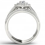 White Gold 1ct TDW Diamond Double Engagement Ring with One Band - Handcrafted By Name My Rings™