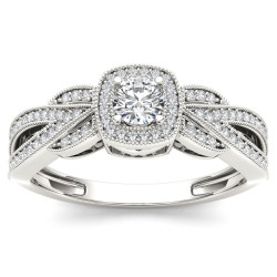 White Gold 2/5ct TDW Diamond Engagement Ring - Handcrafted By Name My Rings™