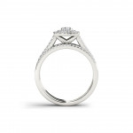 White Gold 3/4ct TDW Diamond Double Halo Engagement Ring Set - Handcrafted By Name My Rings™