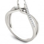 White Gold Diamond Semi Mount Engagement Ring - Handcrafted By Name My Rings™