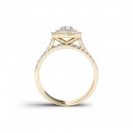 Gold 1 1/2 ct TDW Diamond Halo Engagement Ring Set - Handcrafted By Name My Rings™