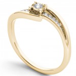 Gold 1/10ct TDW Diamond Classic Bypass Engagement Ring - Handcrafted By Name My Rings™