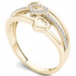 Gold 1/10ct TDW Split Shank Heart Fashion Ring - Handcrafted By Name My Rings™
