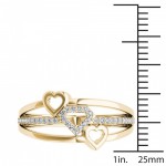 Gold 1/10ct TDW Split Shank Heart Fashion Ring - Handcrafted By Name My Rings™