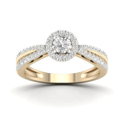 Gold 1/2ct TDW Diamond Cluster Ring - Handcrafted By Name My Rings™