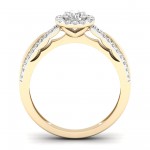 Gold 1/2ct TDW Diamond Cluster Ring - Handcrafted By Name My Rings™