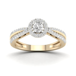 Gold 1/2ct TDW Diamond Cluster Ring - Handcrafted By Name My Rings™