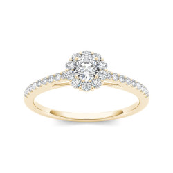 Gold 1/2ct TDW Diamond Solitaire Engagement Ring - Handcrafted By Name My Rings™