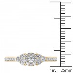 Gold 1/2ct TDW Diamond Three-Stone Look Halo Engagement Ring - Handcrafted By Name My Rings™