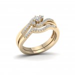 Gold 1/3ct TDW Diamond Bypass Bridal Set - Handcrafted By Name My Rings™