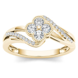Gold 1/3ct TDW Diamond Fashion Ring - Handcrafted By Name My Rings™