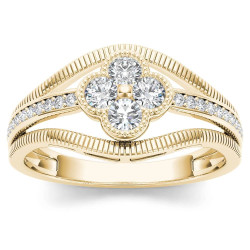 Gold 1/3ct TDW Diamond Fashion Ring - Handcrafted By Name My Rings™