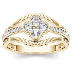 Gold 1/3ct TDW Diamond Fashion Ring - Handcrafted By Name My Rings™