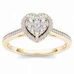 Gold 1/4ct TDW Diamond Halo Engagement Ring - Handcrafted By Name My Rings™