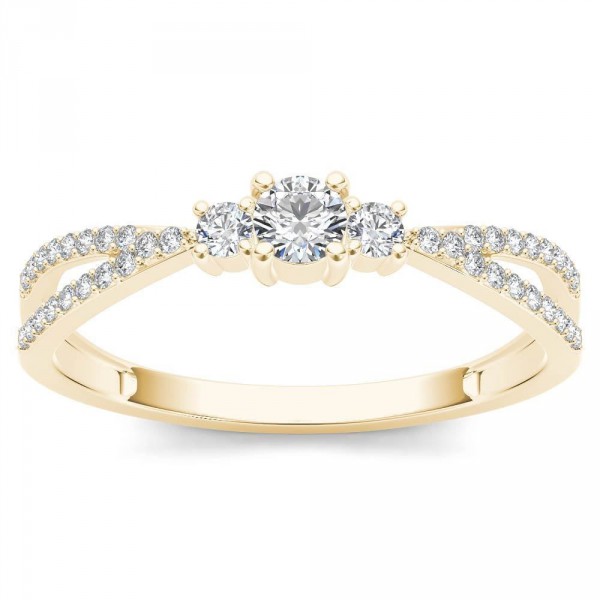 Gold 1/4ct TDW Diamond Three-Stone Anniversary Ring - Handcrafted By Name My Rings™