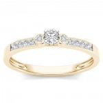 Gold 1/5ct TDW Diamond Classic Engagement Ring - Handcrafted By Name My Rings™