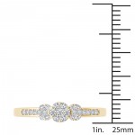 Gold 1/5ct TDW Diamond Cluster Engagement Ring - Handcrafted By Name My Rings™