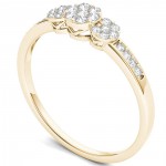 Gold 1/5ct TDW Diamond Cluster Engagement Ring - Handcrafted By Name My Rings™