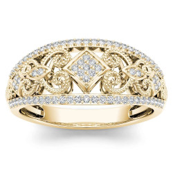 Gold 1/5ct TDW Diamond Fashion Engagement Ring - Handcrafted By Name My Rings™
