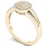 Gold 1/6ct TDW Diamond Halo Engagement Ring - Handcrafted By Name My Rings™