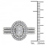 1/2ct TDW Cluster Halo Bridal Set - Handcrafted By Name My Rings™