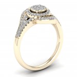 1/2ct TDW Diamond Cluster Engagement Ring - Handcrafted By Name My Rings™