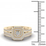 1/2ct TDW Diamond Double Halo Bridal Set - Handcrafted By Name My Rings™