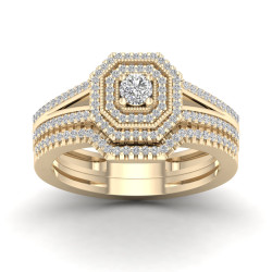 1/2ct TDW Diamond Double Halo Bridal Set - Handcrafted By Name My Rings™