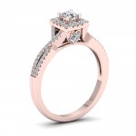 1/2ct TDW Diamond Halo Engagement Ring - Handcrafted By Name My Rings™