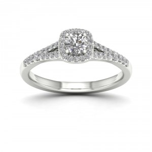 1/2ct TDW Diamond Halo Ring - Handcrafted By Name My Rings™