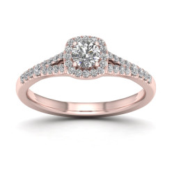 1/2ct TDW Diamond Halo Ring - Handcrafted By Name My Rings™